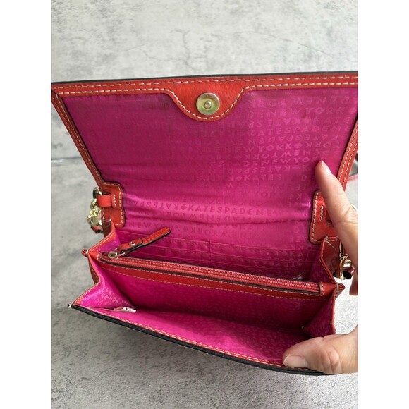 KATE SPADE Natalie Wellesley Small Clutch Crossbody Bag Red/Pink - Picture 7 of 9
